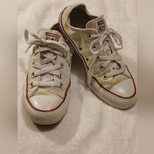 Converse Kids Cream Sneakers with Red Accents